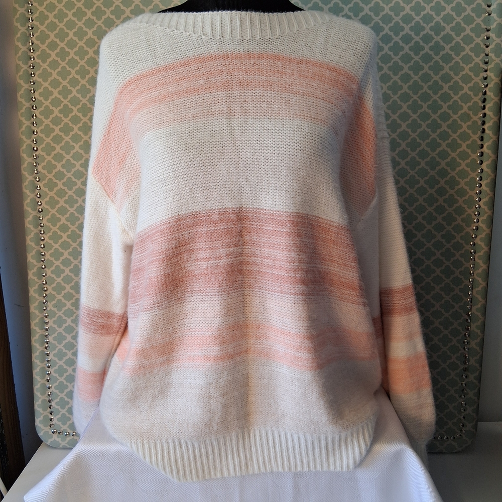 Women's Cream and Pink Sweater